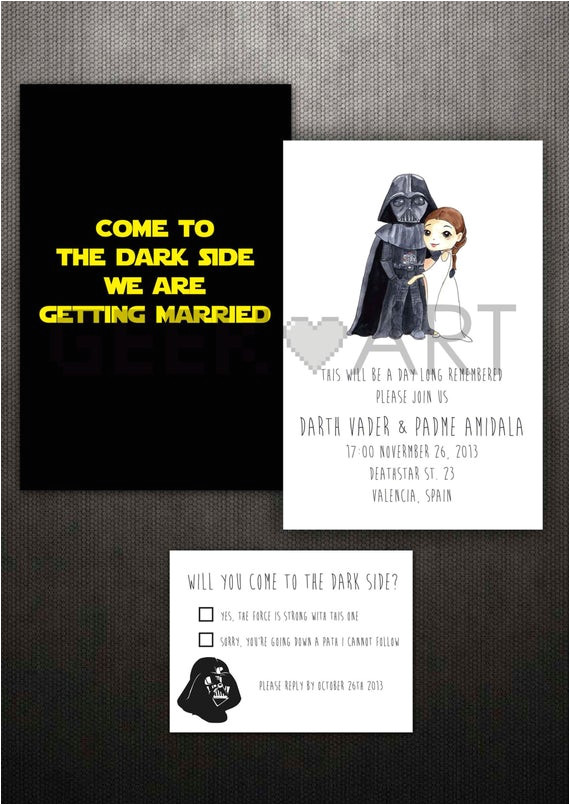 printable star wars wedding invitation