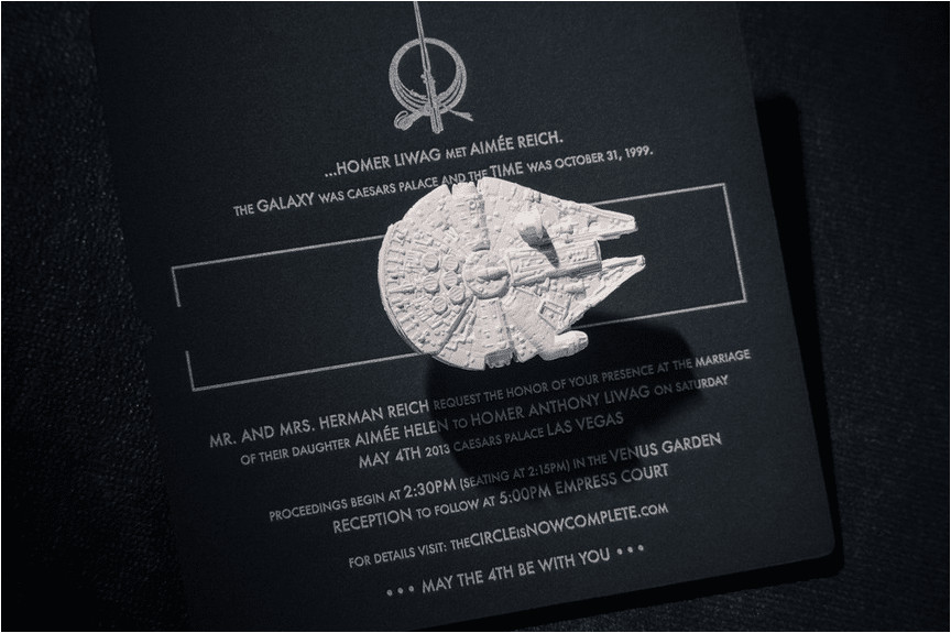 custom star wars wedding invitation