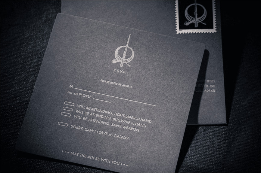 custom star wars wedding invitation