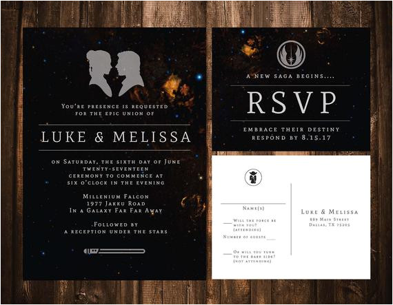 star wars wedding invitation wedding