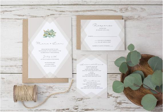 wedding invitation template succulent