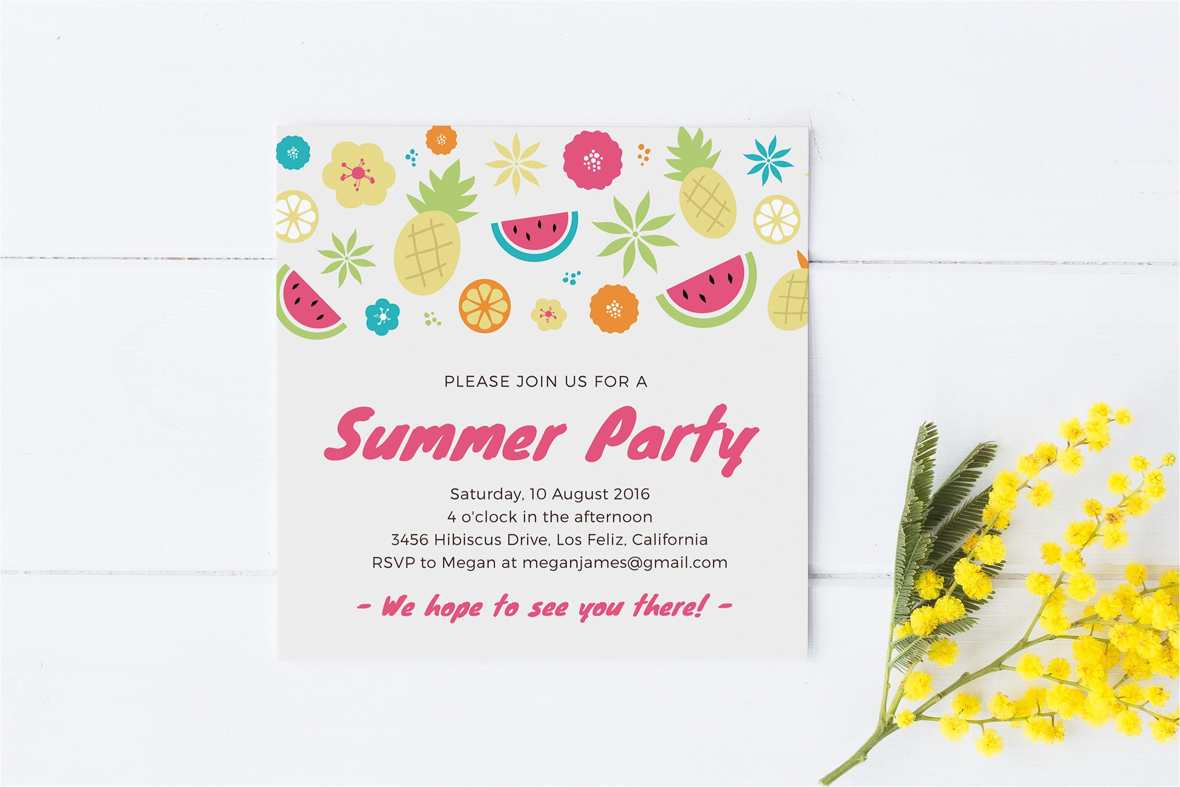 345017 summer party invitation template