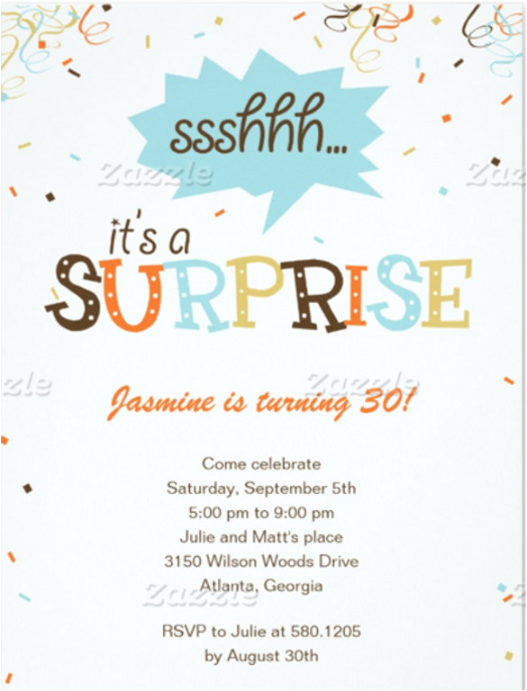 surprise birthday invitation