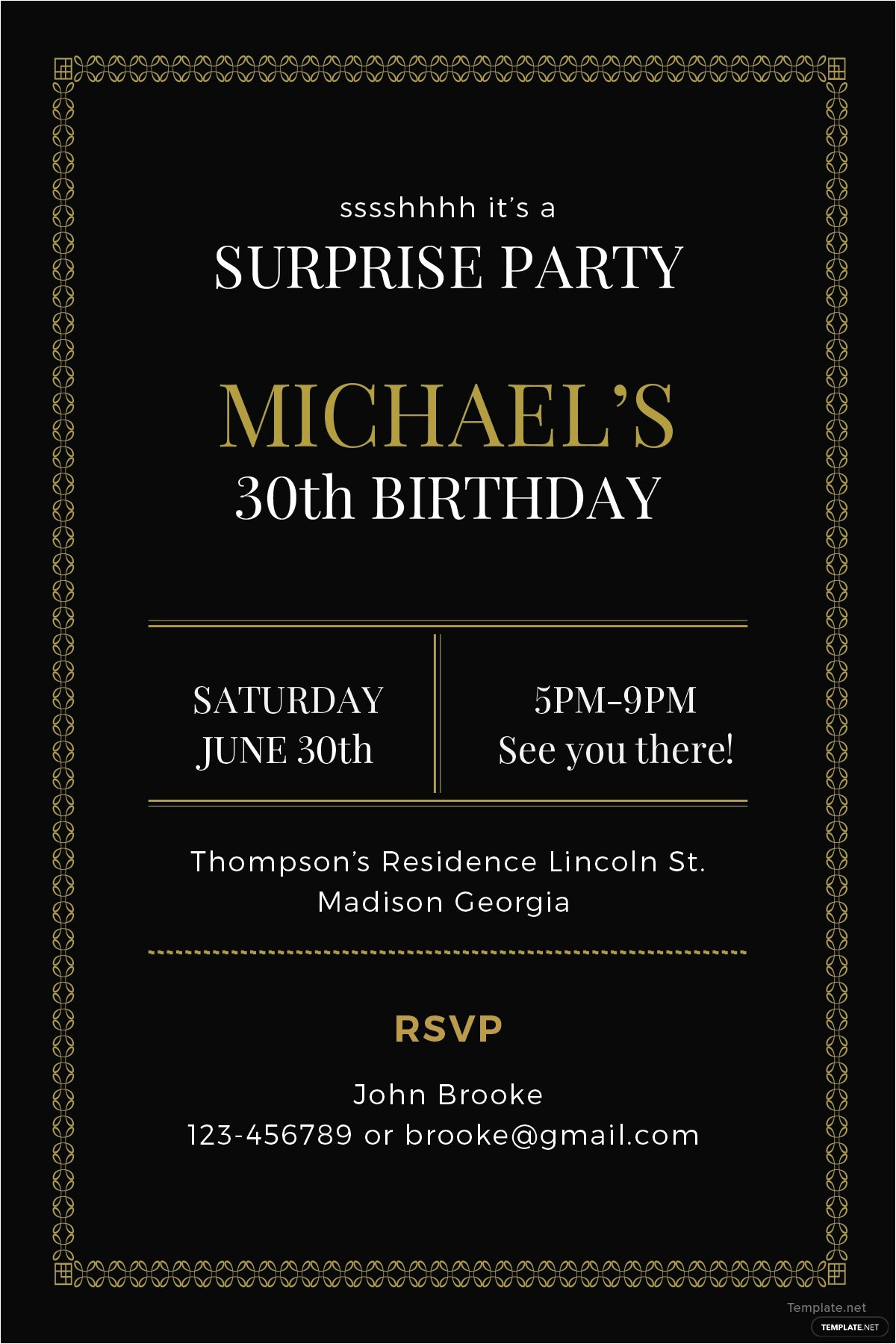 surprise party invitation