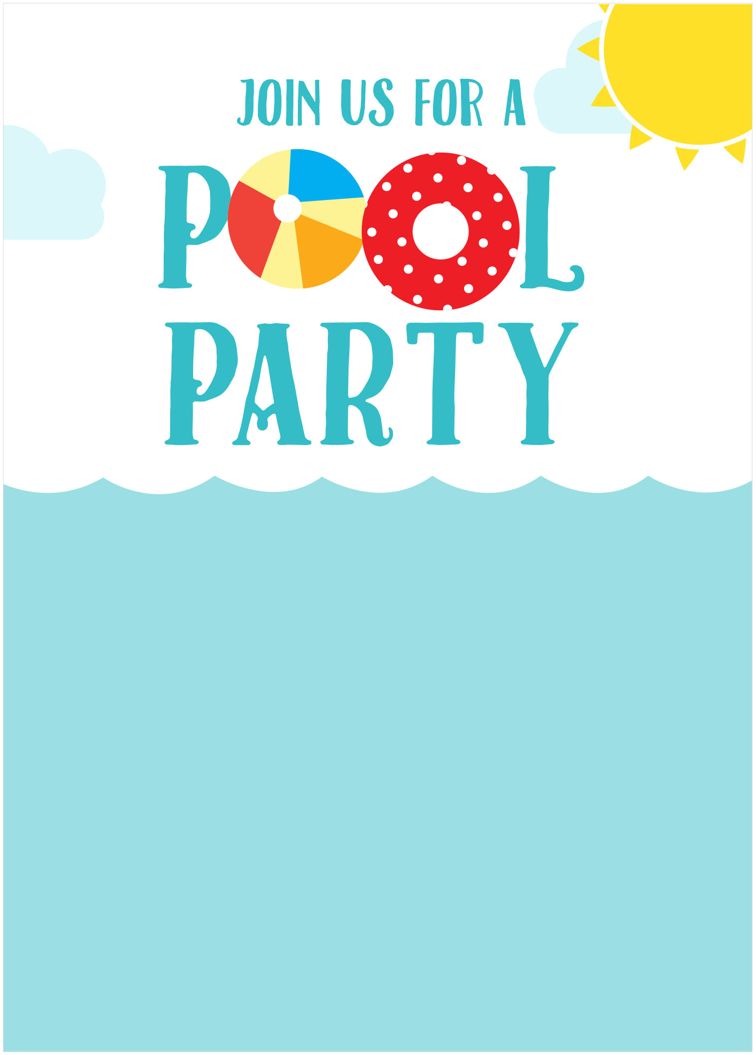 45 pool party invitations