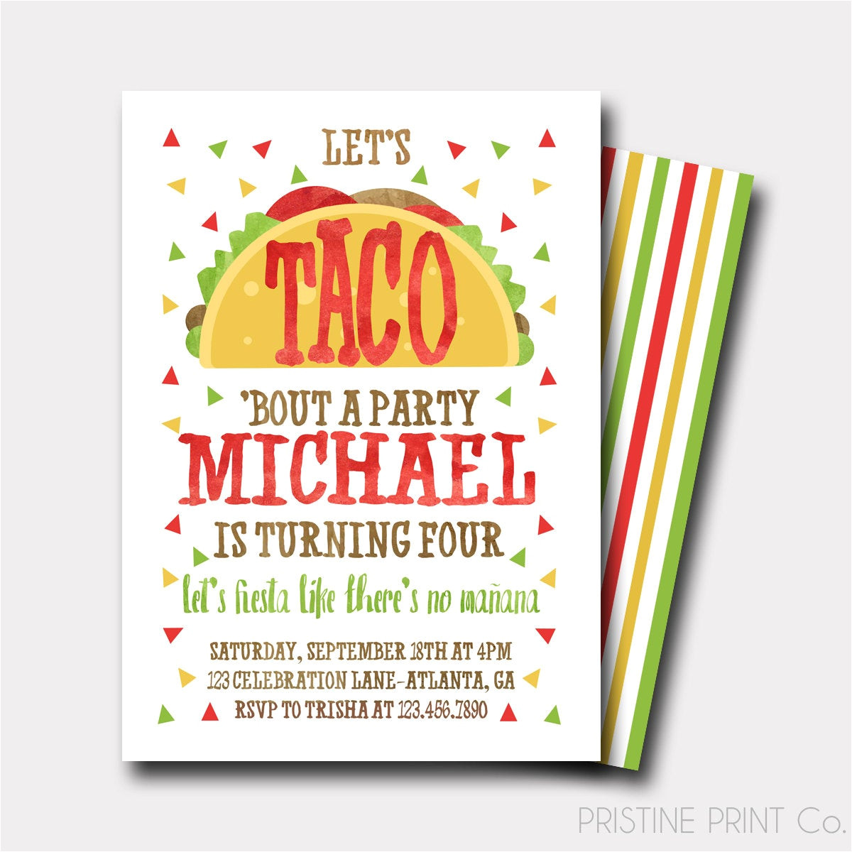 taco birthday invitation fiesta birthday