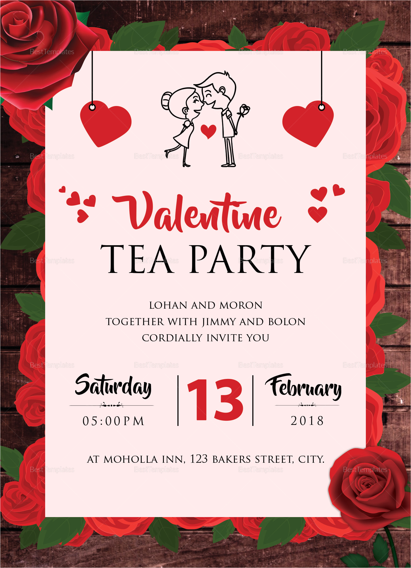 valentine tea party invitation