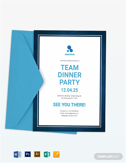 Team Party Invitation Template Team Dinner Invitation Template Word Psd Indesign