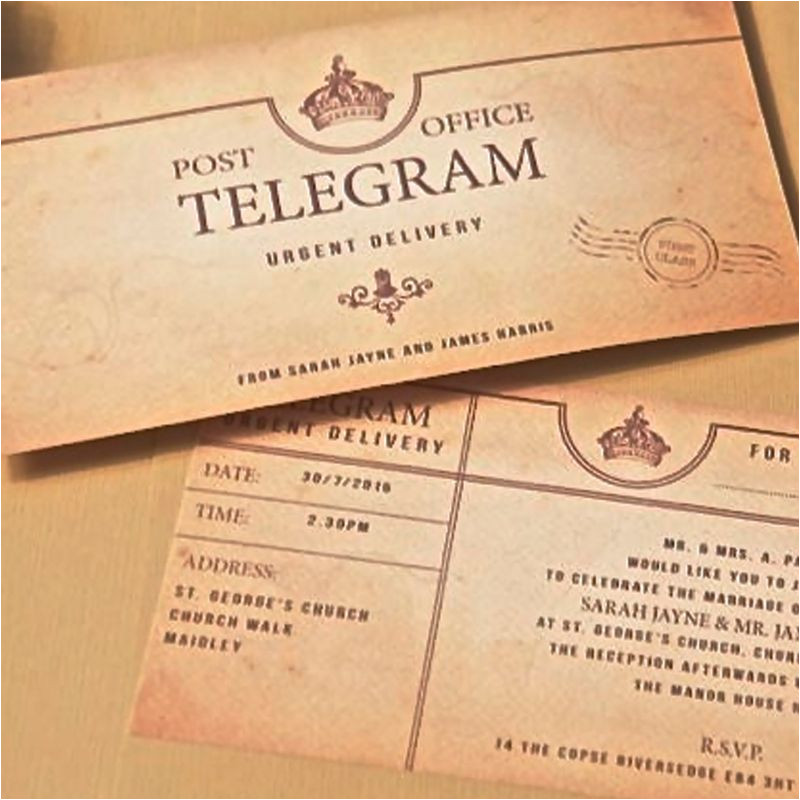 beautiful telegram wedding invitation lu29 hta