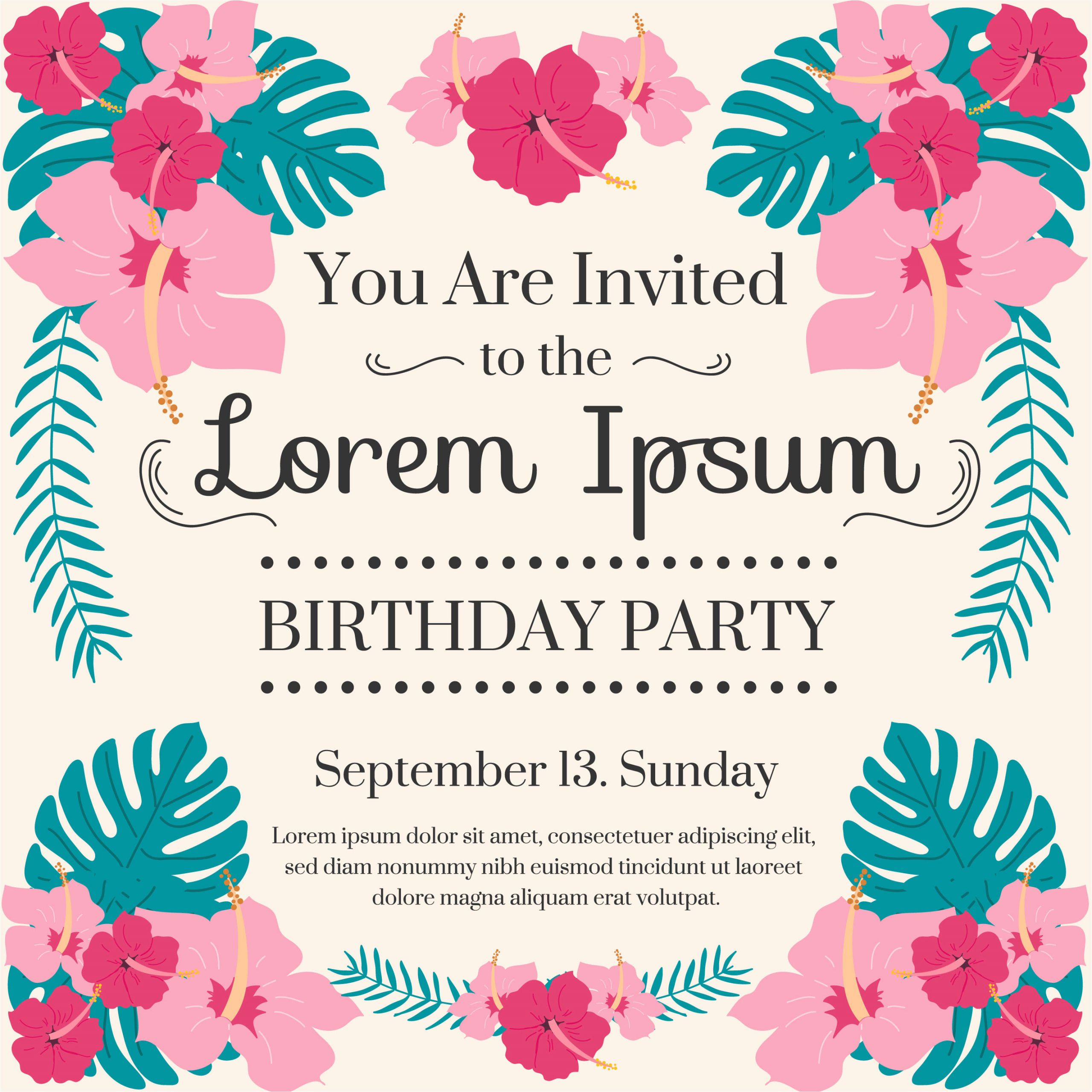 187195 birthday party invitation vector