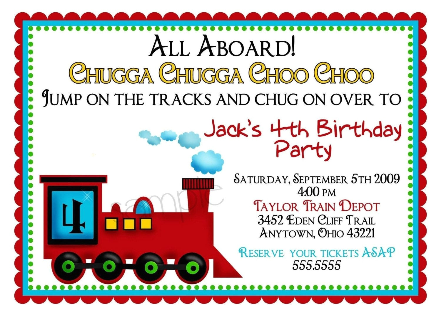 train invitations train locomotive choo
