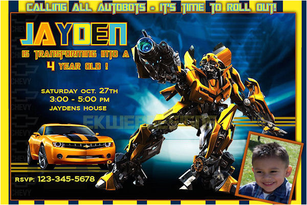 transformers birthday invitations