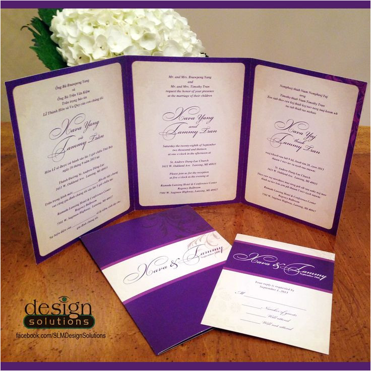 tri fold wedding invitations template
