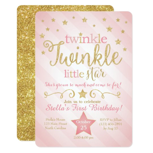 twinkle twinkle little star birthday invitation 256649298626782838