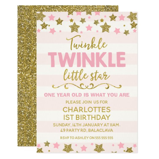 twinkle twinkle little star birthday invitation 256948304577962615