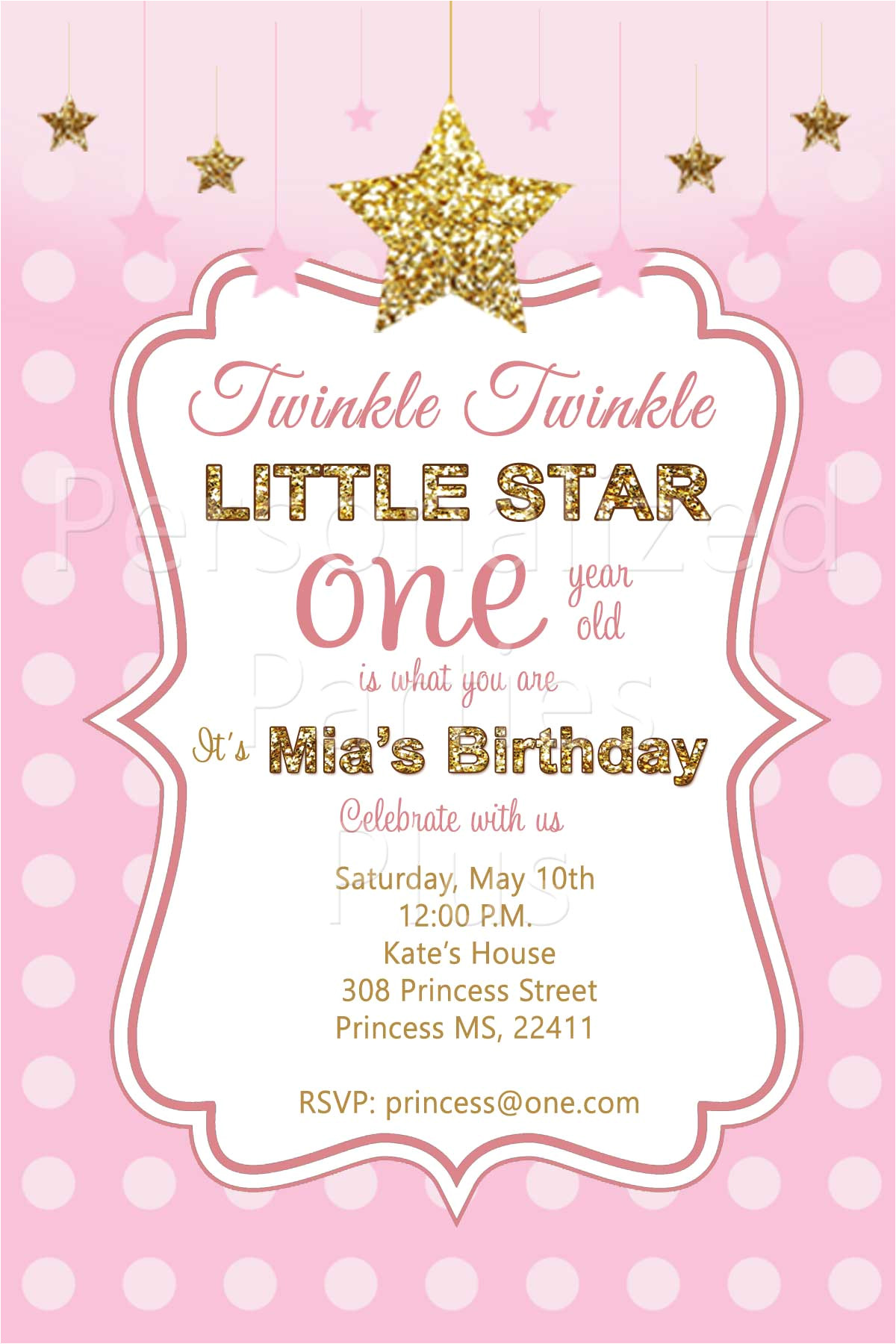 pink and gold birthday invitations copy