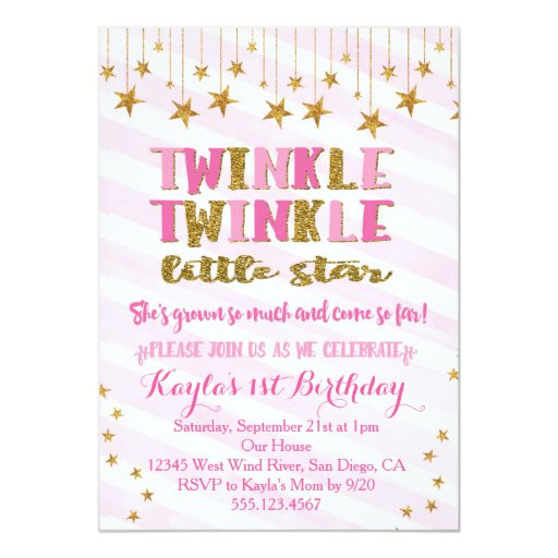 twinkle twinkle little star invitation pink 256069218091127978