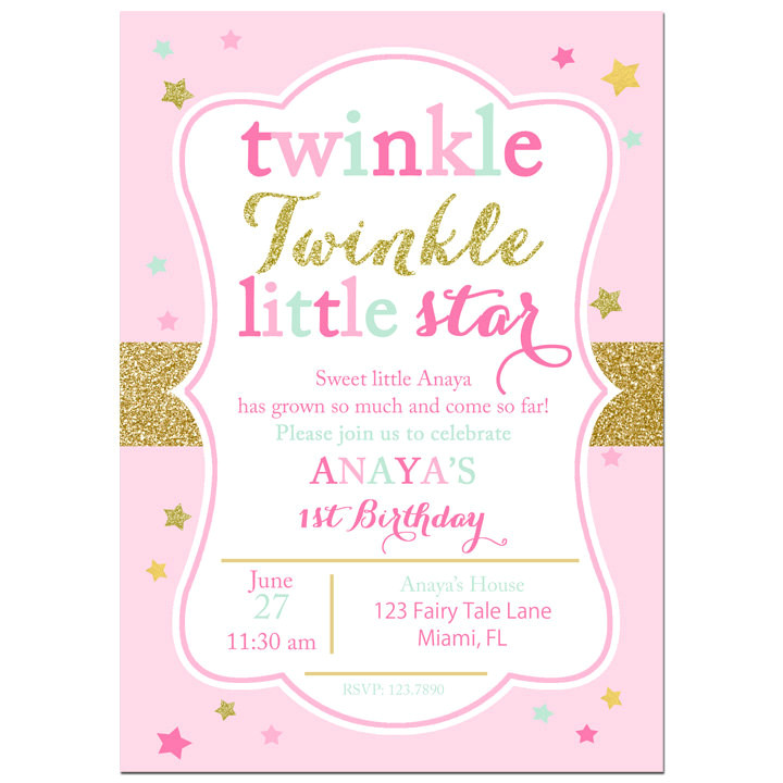 twinkle twinkle little star invitation