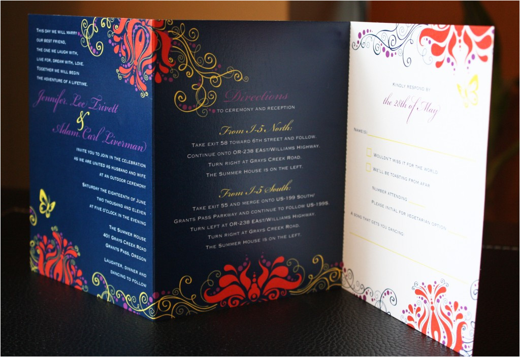 three fold wedding invitations