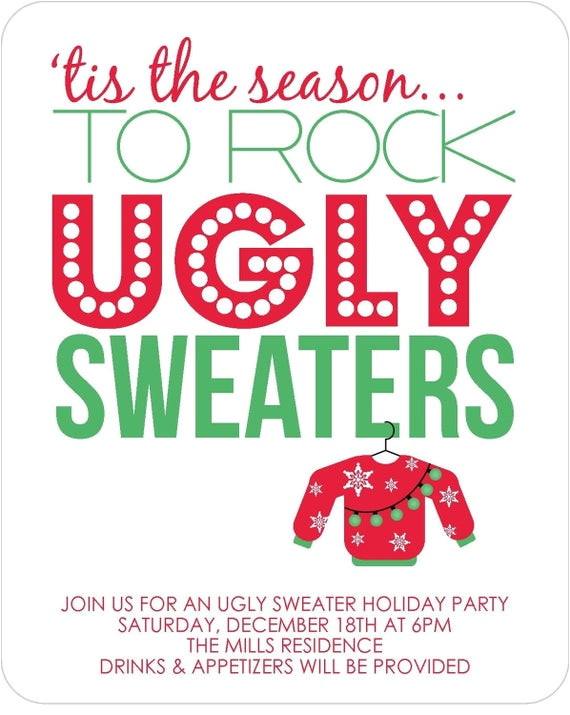 ugly sweater party invitations set of 12