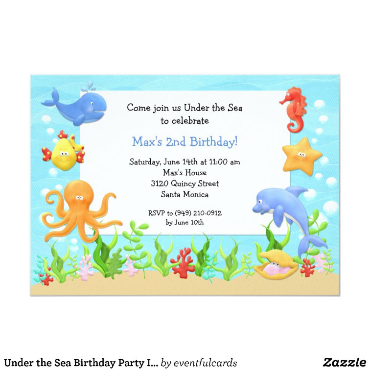 under the sea birthday party invitation 161758312369341896