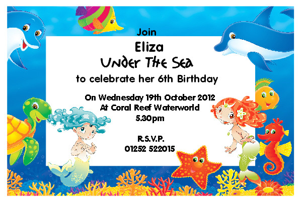 under the sea birthday party invitations