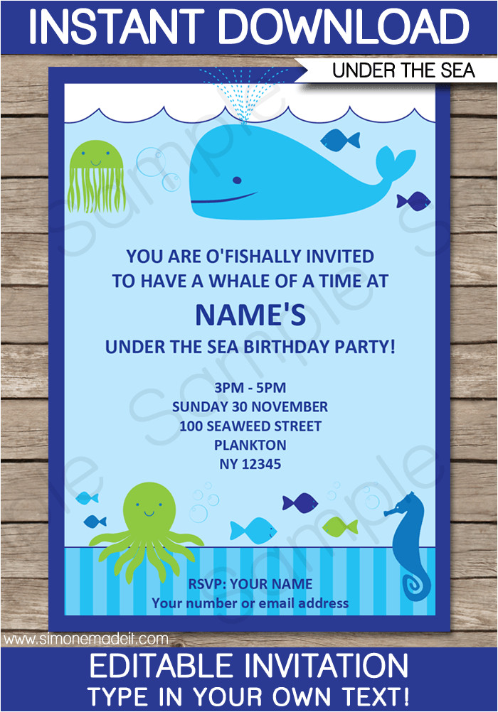 under the sea party invitations