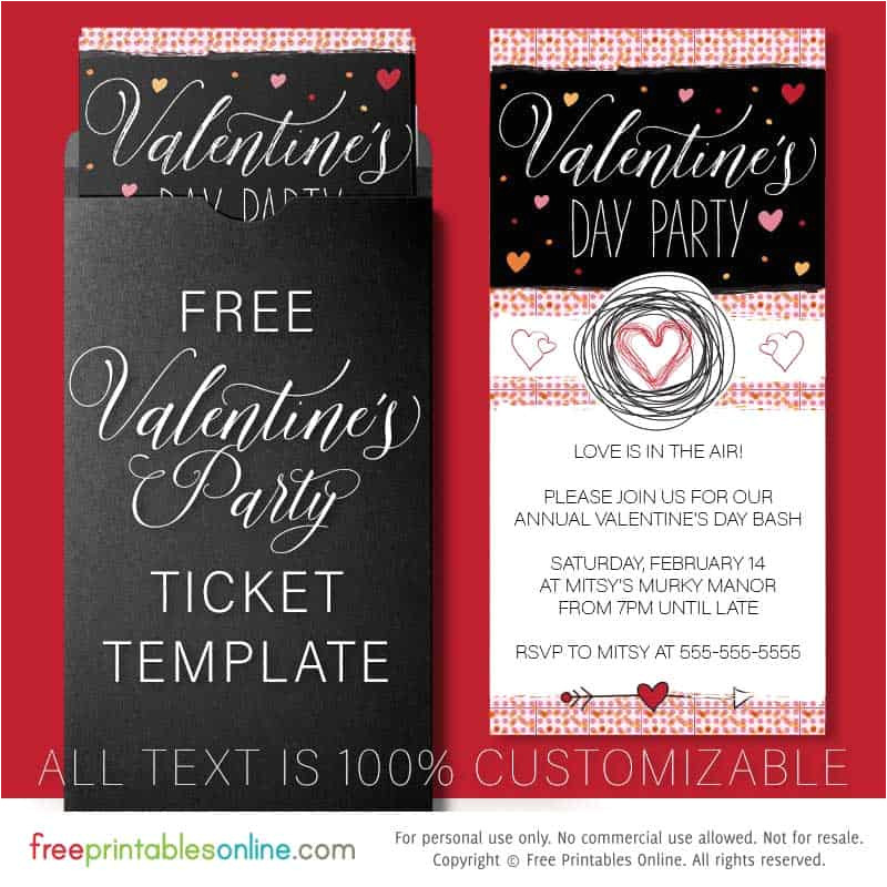 free printable valentines day party invitation template