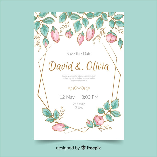 colorful floral wedding invitation template 4947516