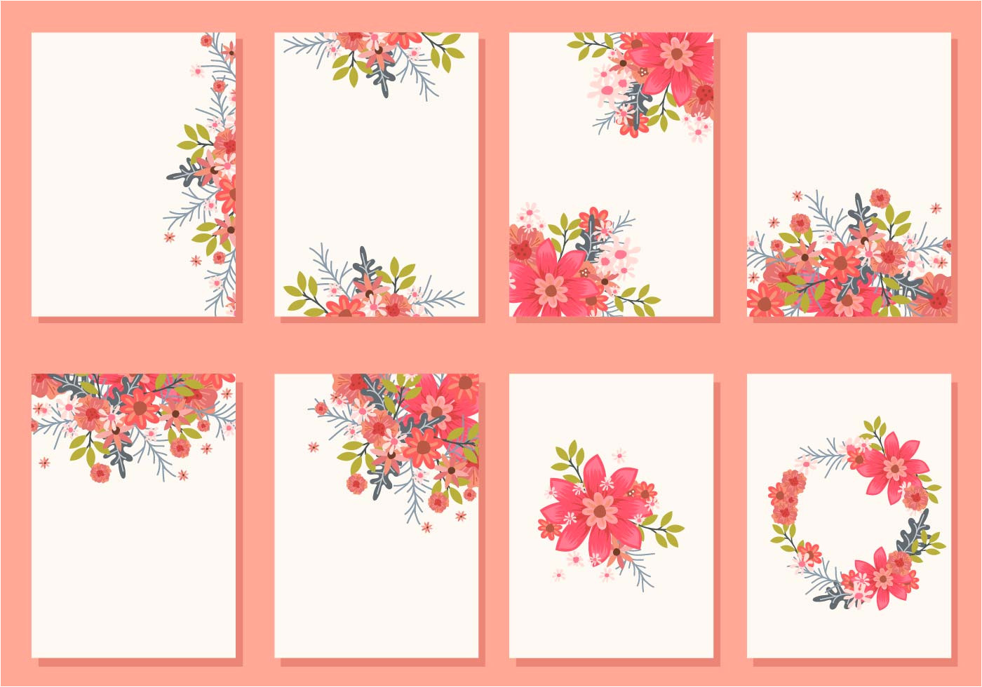 114682 floral wedding invitation card vectors