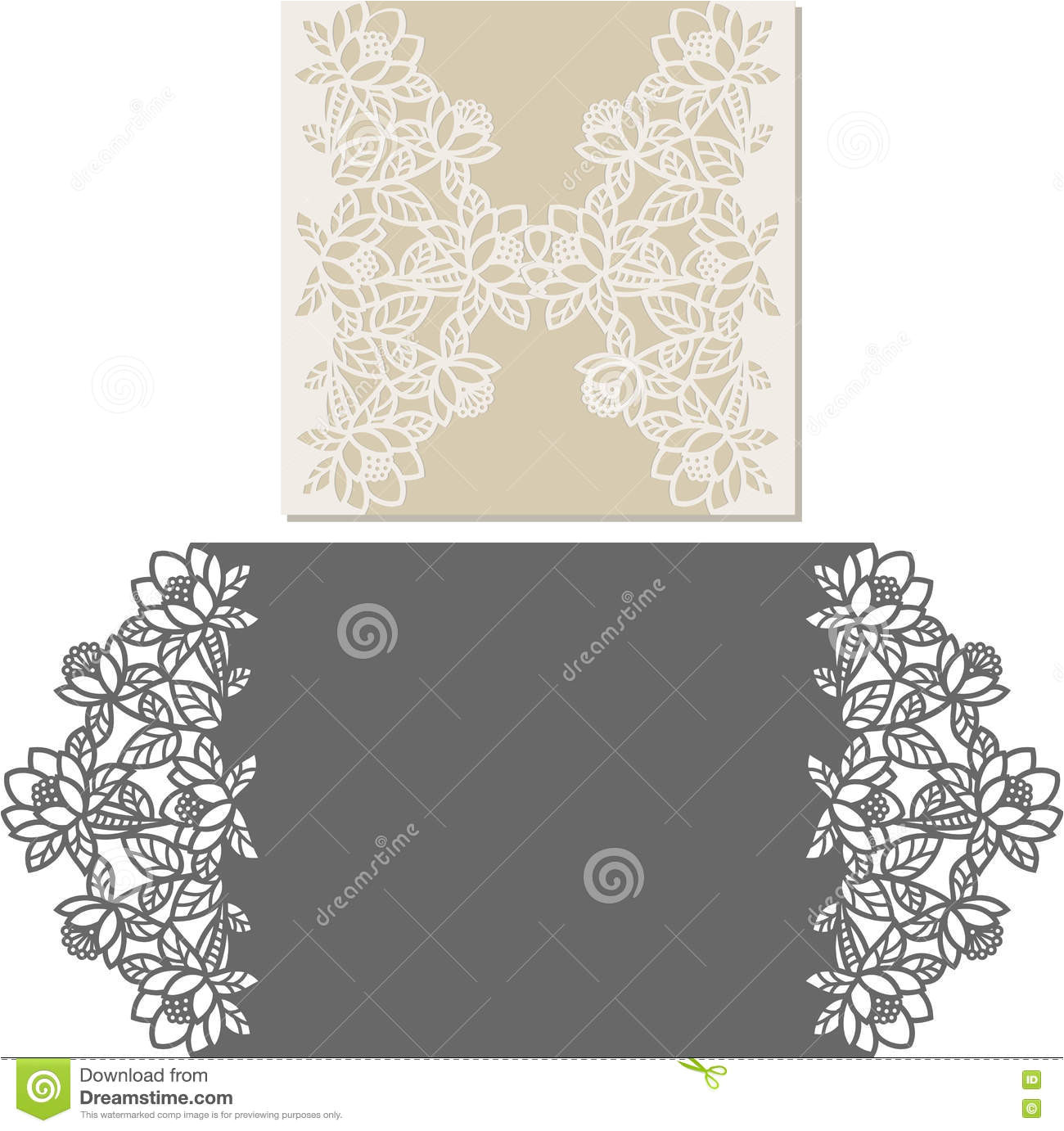 stock illustration laser cut envelope template invitation wedding card pattern image71265088
