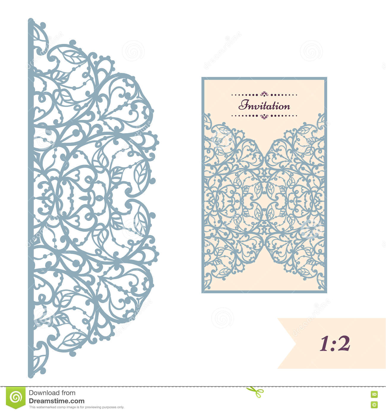 stock illustration wedding invitation greeting card abstract ornament vector envelope template laser cutting paper cut card image81107231
