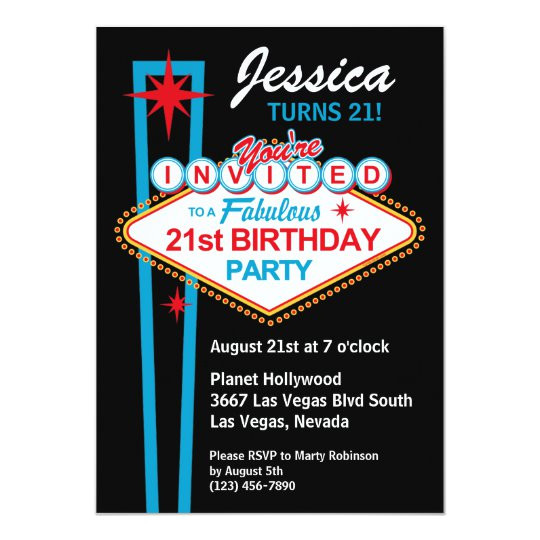las vegas 21st birthday party invitation 161618373301902353