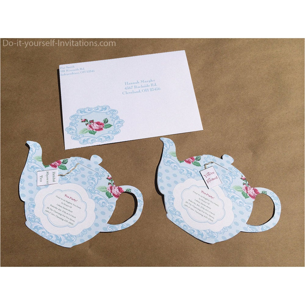 printable tea party invitation bridal