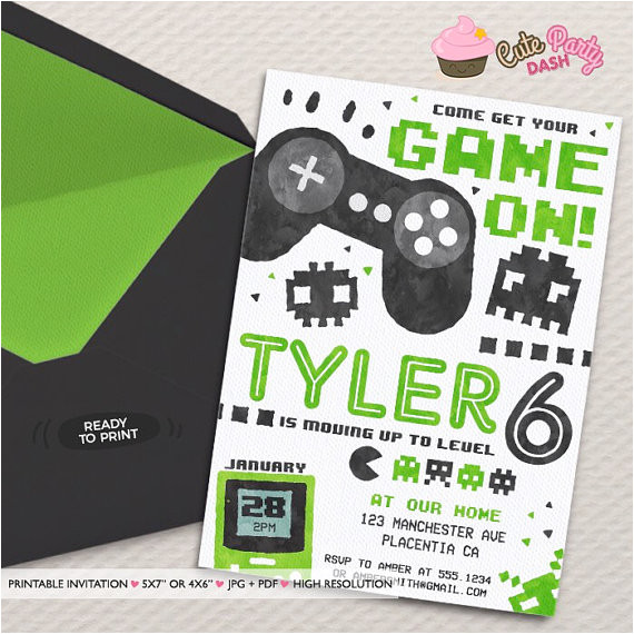 video game party invitation video game