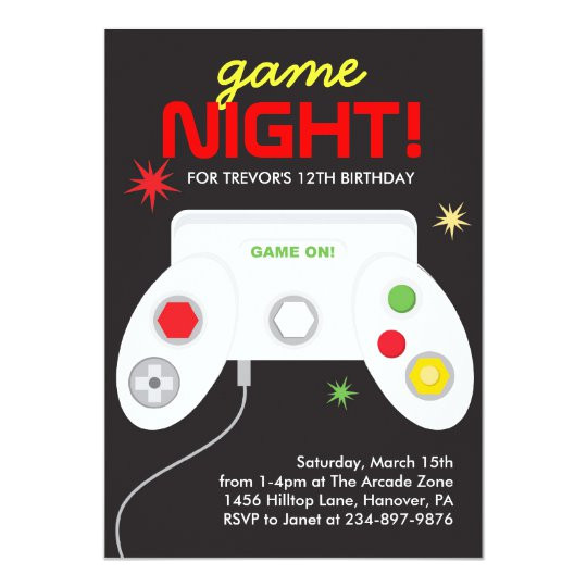 arcade video games birthday party invitation 161083075308190656