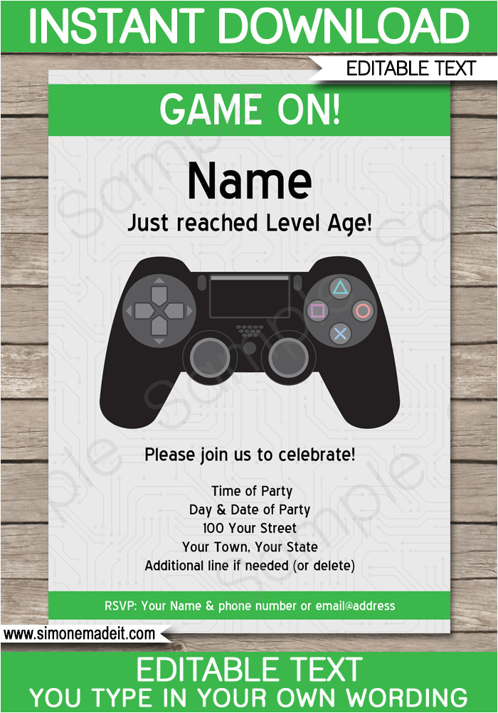 video game party invitations