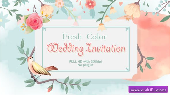 12134 videohive fresh color wedding invitation