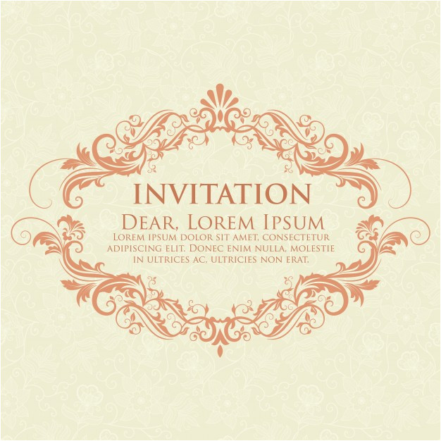 wedding invitation announcement card with vintage background artwork elegant ornate damask background elegant floral abstract ornament design template 1283365