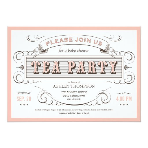vintage tea party invitations 161066650069370563