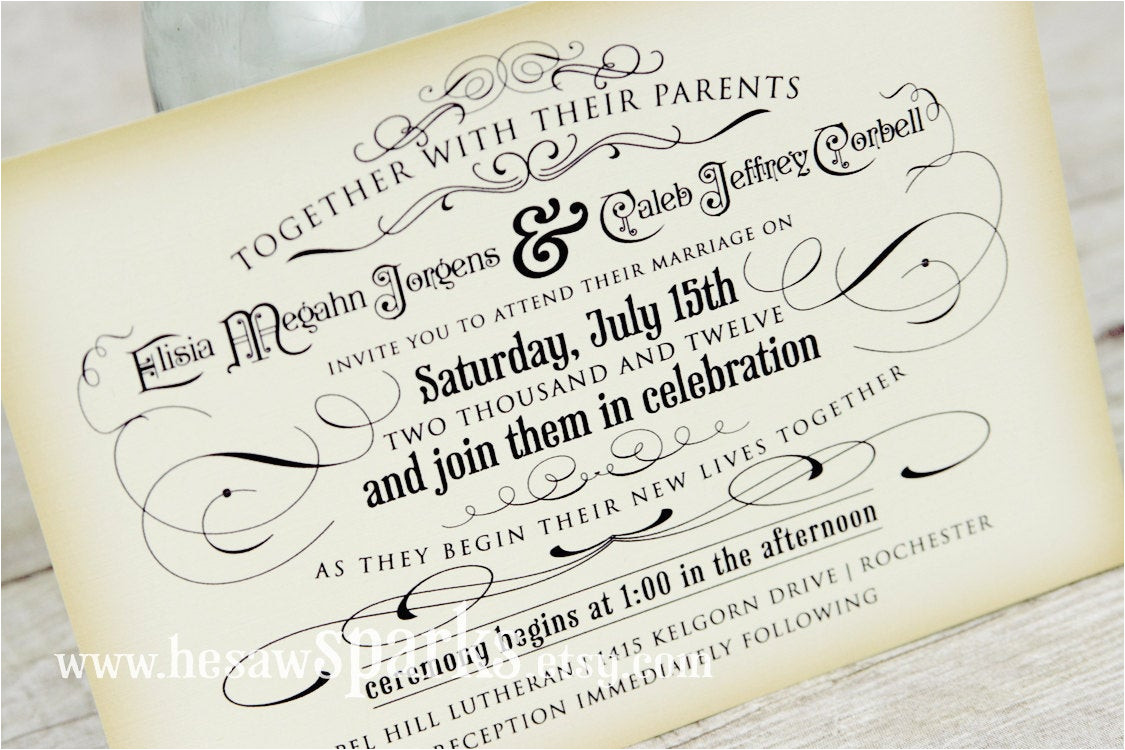 vintage wedding invitation printable diy