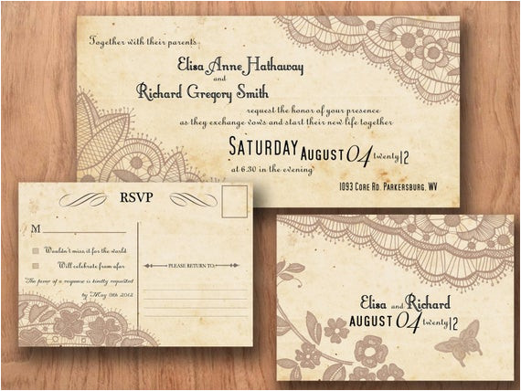 printable vintage wedding invitations