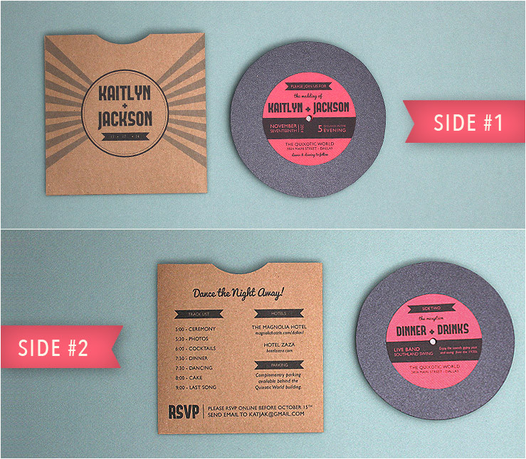 vinyl record wedding invitation template