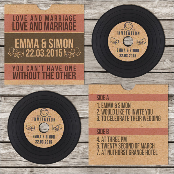 wedding vinyl invitations