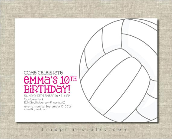Volleyball Party Invitation Template Volleyball Party Invitation