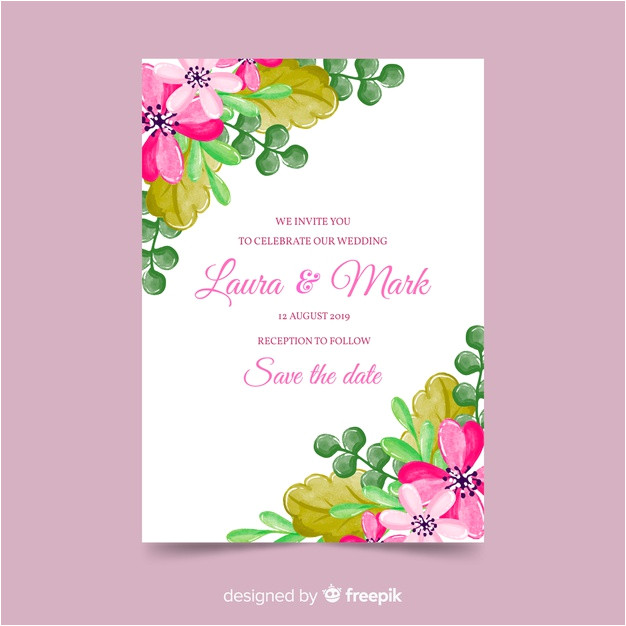 beautiful watercolor floral wedding invitation template 5629122