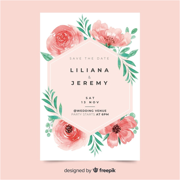 watercolor floral wedding invitation template 5632970