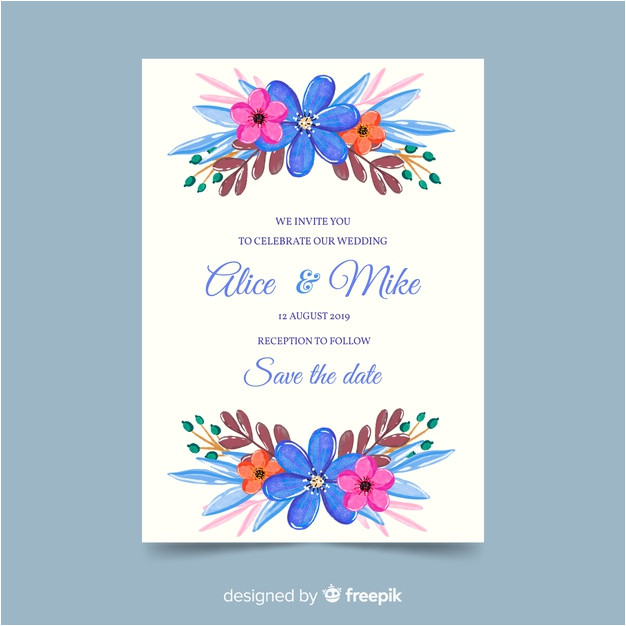 watercolor floral wedding invitation template 5629117