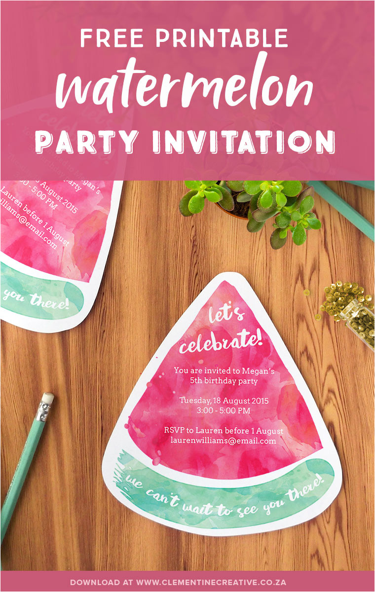free printable watermelon party invites
