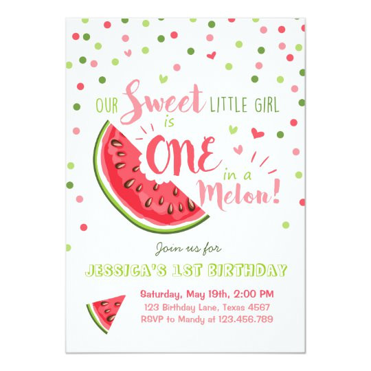 watermelon birthday invitation melon summer party 256735359388545459